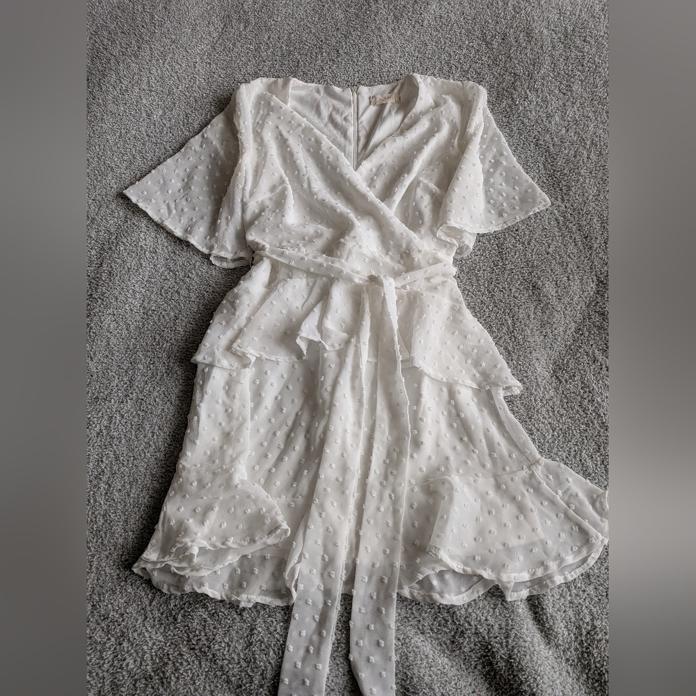 Altar'd State White Ruffle Mini Dress - Picture 2 of 7